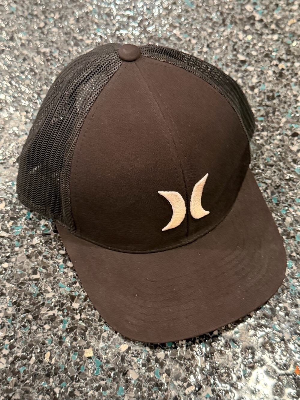 Black Hurley Snapback Logo Hat